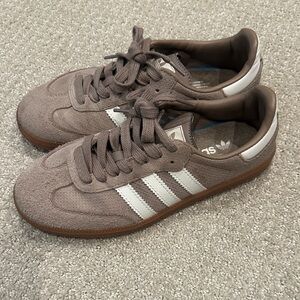 Adidas Men's Taupe and Silver Sneakers